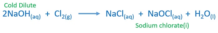 cold dilute NaOH + Cl2